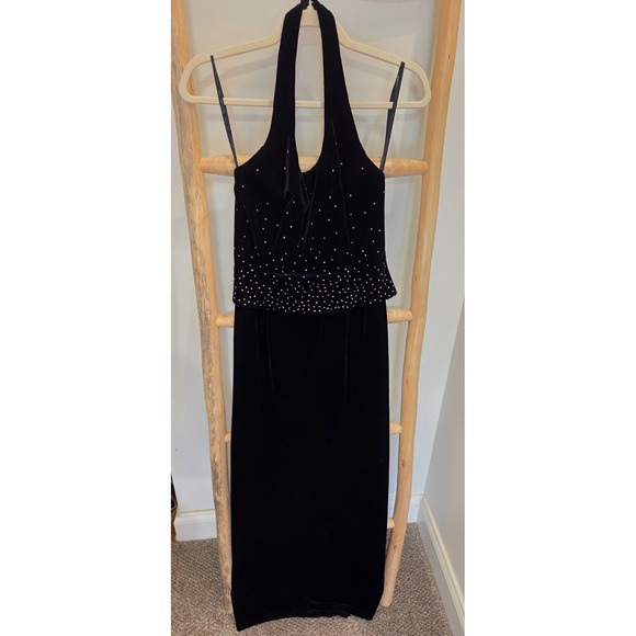Scott McClintock Dresses & Skirts - Scott Mcclintock Millenium 2000 Vtg Y2K Black Velvet Formal‎ Dress Sz 4 petite